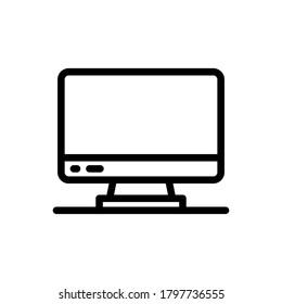 Computer (Back To School) icon outline vector. isolated on white background