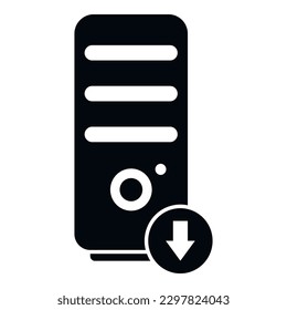 Computer backup icon simple vector. Data cloud. Network system
