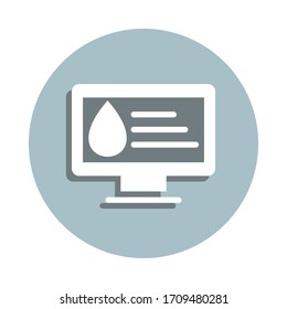 Computer badge icon. Simple glyph, flat vector of blood donation icons for ui and ux, website or mobile application