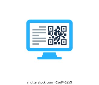 Computer Barcode Icon Logo Design Element