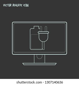 Computer battery icon line element. Vector illustration of computer battery icon line isolated on clean background for your web mobile app logo design.