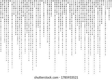 Computer Binary Background. One and Zero Texture. Code Digital Pattern. Vector illustration