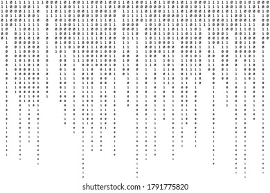 Computer Binary Background. One and Zero Abstract Backdrop. Digital Texture. Vector illustration