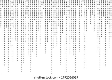 Computer Binary Background. One and Zero Digital Pattern. Modern Technology Backdrop. Vector illustration