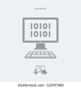 Computer binary code - Vector web icon