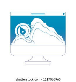 computer with biteshares money in mountain mining