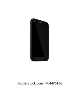 Computer : black hand phone side view. EPS 10