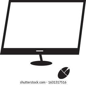 Computer in black, in monochrome