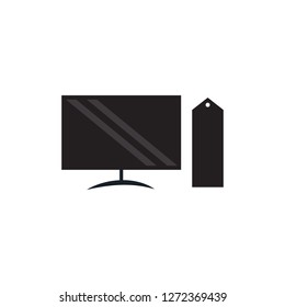 computer black vector icon. silhouette design illustration.