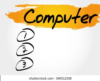 COMPUTER blank list, business concept