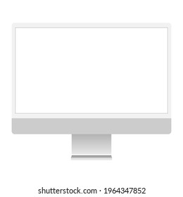 computer blank screen mockup, modern desktop pc mock up isolated vector 