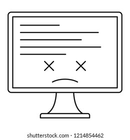 Computer block screen icon. Outline illustration of computer block screen vector icon for web design isolated on white background