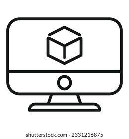 Computer blockchain icon outline vector. Digital currency. Finance crypto