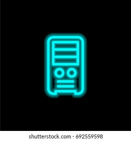 Computer blue glowing neon ui ux icon. Glowing sign logo vector