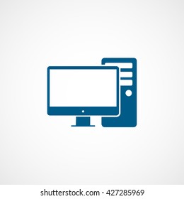 Computer Blue Icon On White Background