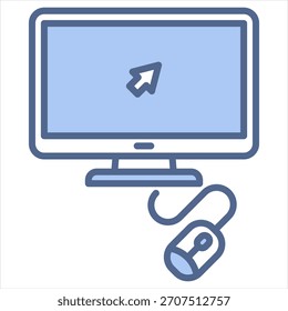 Ilustração do vetor de ícone azul do computador