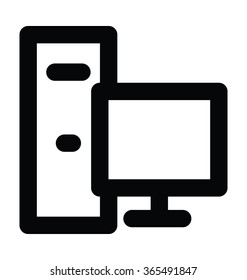 
Computer Bold Line Vector Icon
