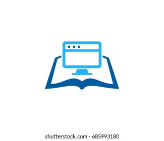Computer Book Icon Logo Design Element