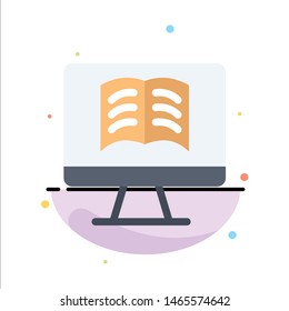 Computer Book On Technology. Abstract Flat Color Icon Template. Vector Icon Template background