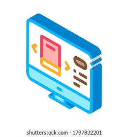 computer book selection icon vector. isometric computer book selection sign. color isolated symbol illustration