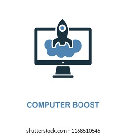 Computer Boost icon in two colors. Simple element illustration. Computer Boost icon design from computer collection. Symbols for web design, apps, software, print.