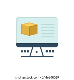 Computer, Box, Internet, Monitor  Flat Color Icon. Vector icon banner Template