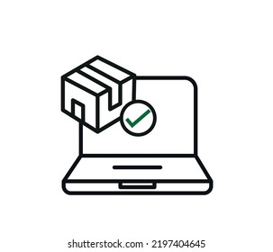 computer and box vector design. concept of shipping, logistics, shopping.
