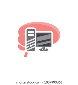 Computer Brain Logo Icon Design