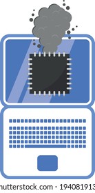 Computer breakdown. Symbolic image of a breakdown of a computer, processor.