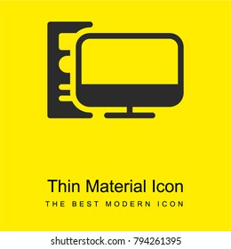 Computer bright yellow material minimal icon or logo design