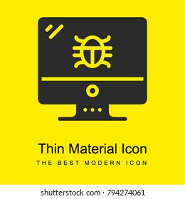 Computer bright yellow material minimal icon or logo design