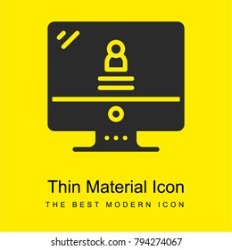 Computer bright yellow material minimal icon or logo design