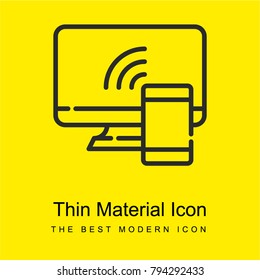 Computer bright yellow material minimal icon or logo design