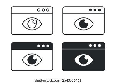 Computer browser window vision icon. illustration vector