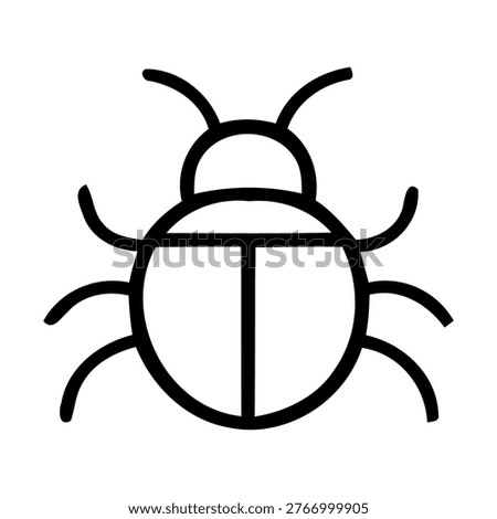 Computer bug emblem with beetle symbol for malware threat and software vulnerability branding assets