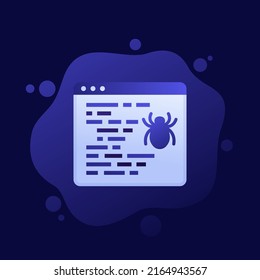 computer bug icon, dark vector design