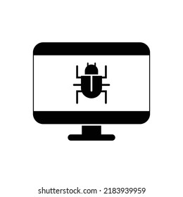 Computer Bug Icon Design Isolated On White Background. Vector Illustration