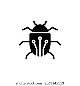 Computer bug icon Isolated flat vector in outline