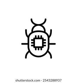 Computer bug icon symbol collection on white background.