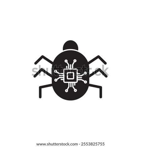 Computer bug icon Thin line flat illustration