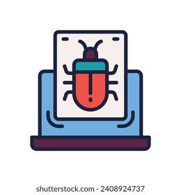 computer bug icon. vector filled color icon for your website, mobile, presentation, and logo design.
