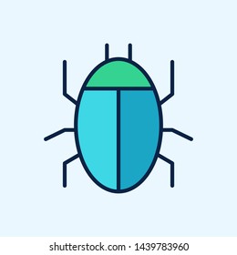 Computer bug icon. Computer virus vector icon. Software bug or program bug vector symbol for apps and websites