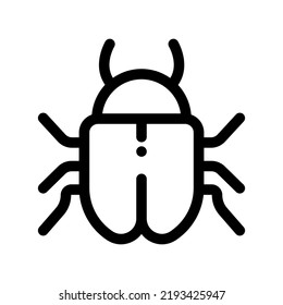 Computer Bug Outline Icon. Software Bug Or Program Bug Vector Illustration