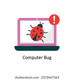 Computer Bug vector Flat Icon Design illustration. Symbol on White background EPS 10 File 
