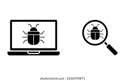 computer bug, virus and malware icon vector