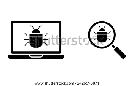 computer bug, virus and malware icon vector