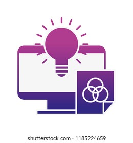 computer bulb idea creativity paper color tone