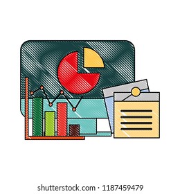 computer business chart note memo