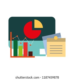 computer business chart note memo