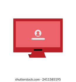 Computer business concept icon in flat style. Computer monitor vector illustration on white isolated background. trend design element. Element design UI for computer and technology
